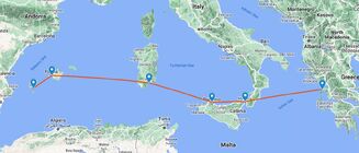 One-Way: Greece - Italy - Spain