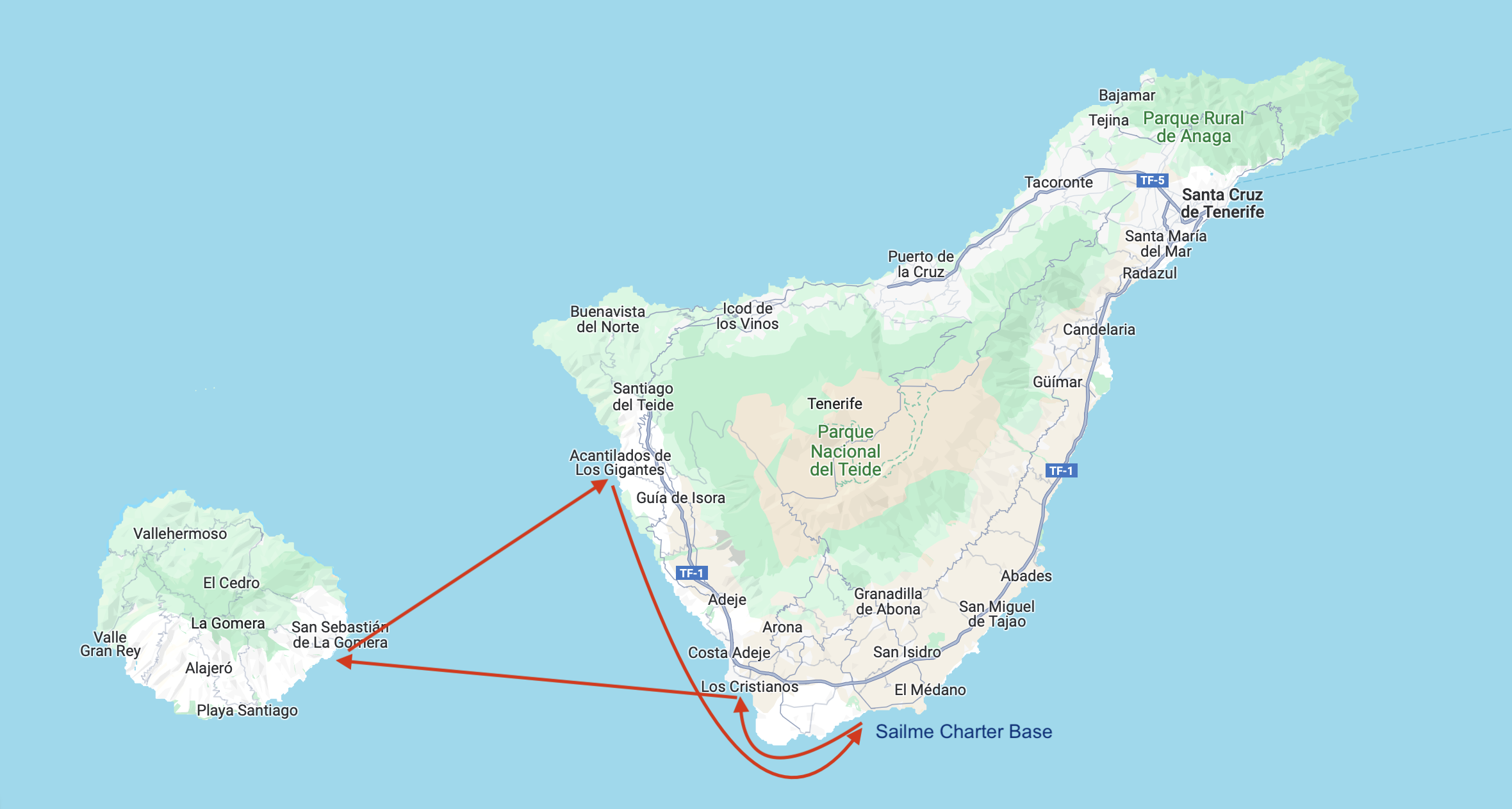 Sailing itinerary Canary Islands