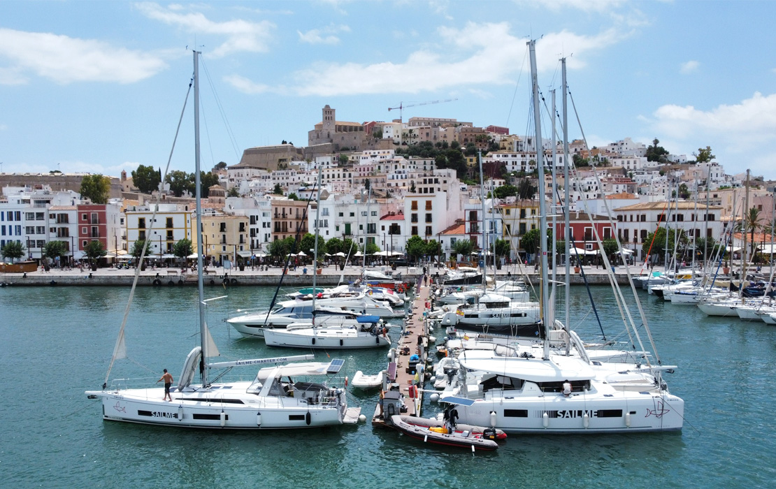 Charter fleet in Ibiza port